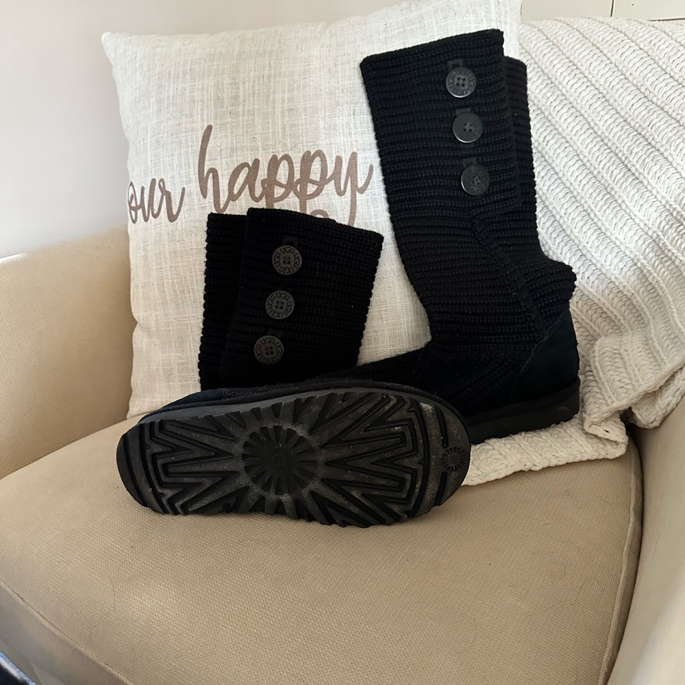 UGG- tall knit boot with buttons. Like new- worn a handful of times